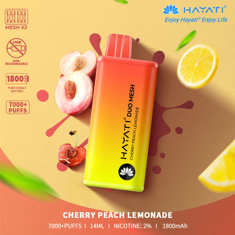 Cherry Peach Lemonade Hayati Duo Mesh 7000 Puffs