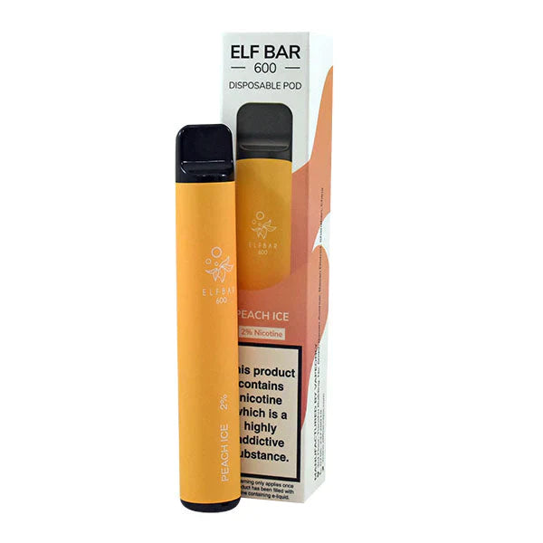 Peach Ice Elf Bar 600 Puffs  Disposable Vape