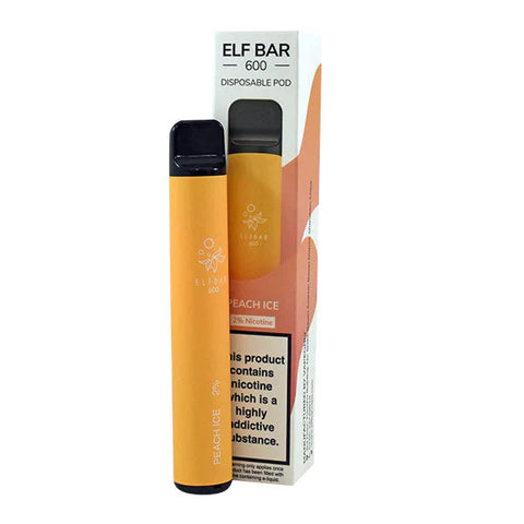 Peach Ice Elf Bar 600 Puffs  Disposable Vape