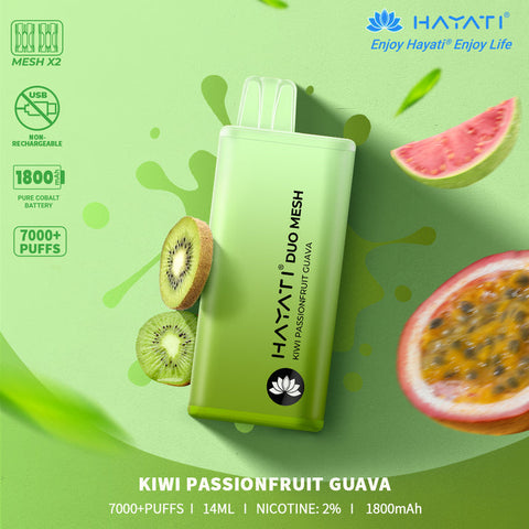 Kiwi Passionfruit Guava Hayati Duo Mesh 7000 Puffs