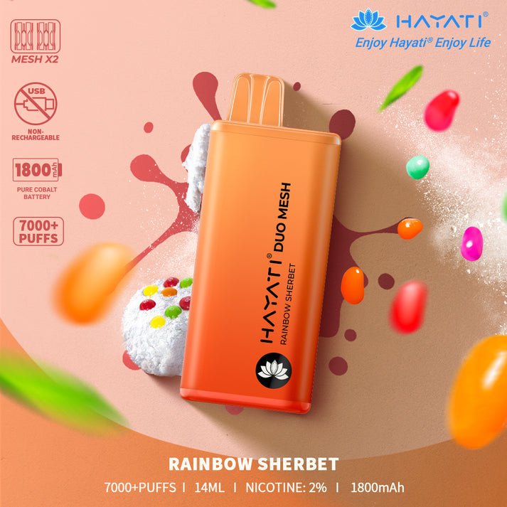 Rainbow Sherbet Hayati Duo Mesh 7000 Puffs