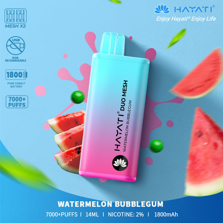 Watermelon Bubblegum Hayati Duo Mesh 7000 Puffs