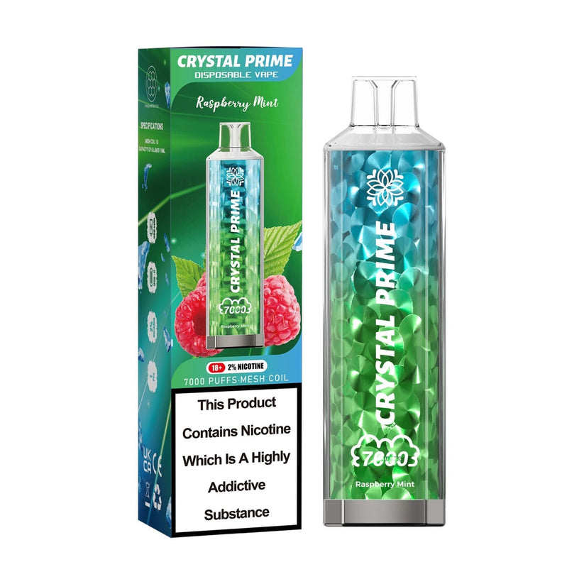 Raspberry Mint Crystal Prime 7000 Disposable Vape