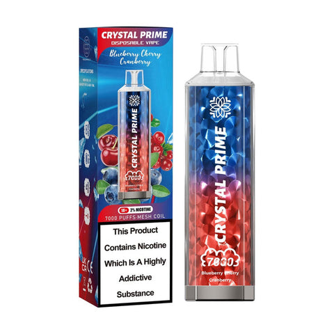 Blueberry Cherry Cranberry Crystal Prime 7000 Disposable Vape